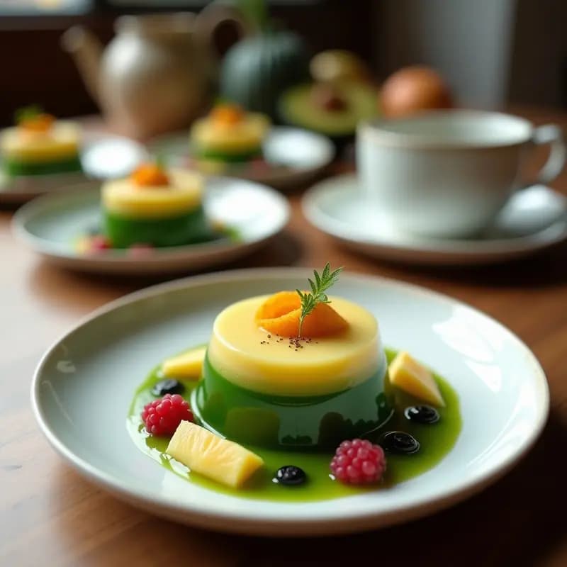 Gelatina de Coco y Espíulina con Capas de Frutas Tropicales: Postre Detox y Fotogénico