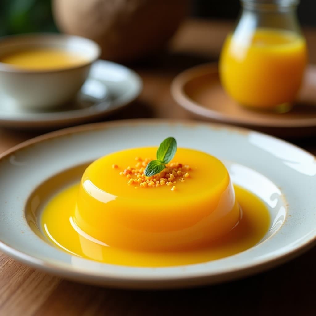 Gelatina de Cúrcuma y Jengibre con base de Agua de Coco: Postre Ayurvédico Sin Azúcar