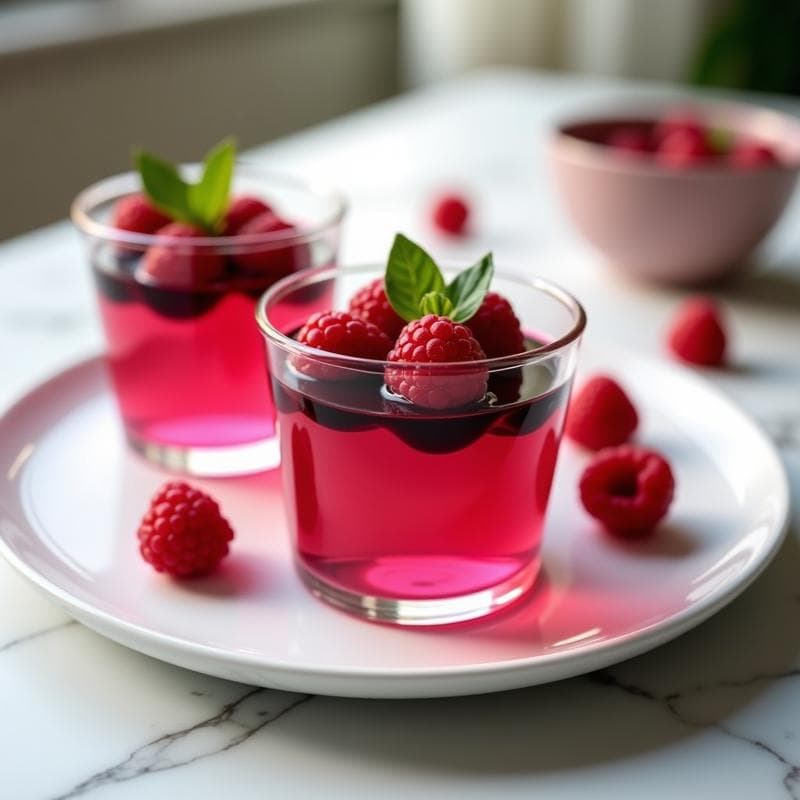 Gelatina de Frambuesa y Vinagre Balsámico: Postre Italiano Sin Azúcar y Vegano
