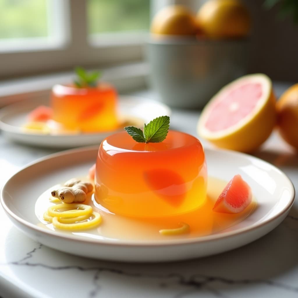 Gelatina de Jengibre y Limón con Trozos de Pomelo: Postre Keto y Digestivo en 4 Ingredientes