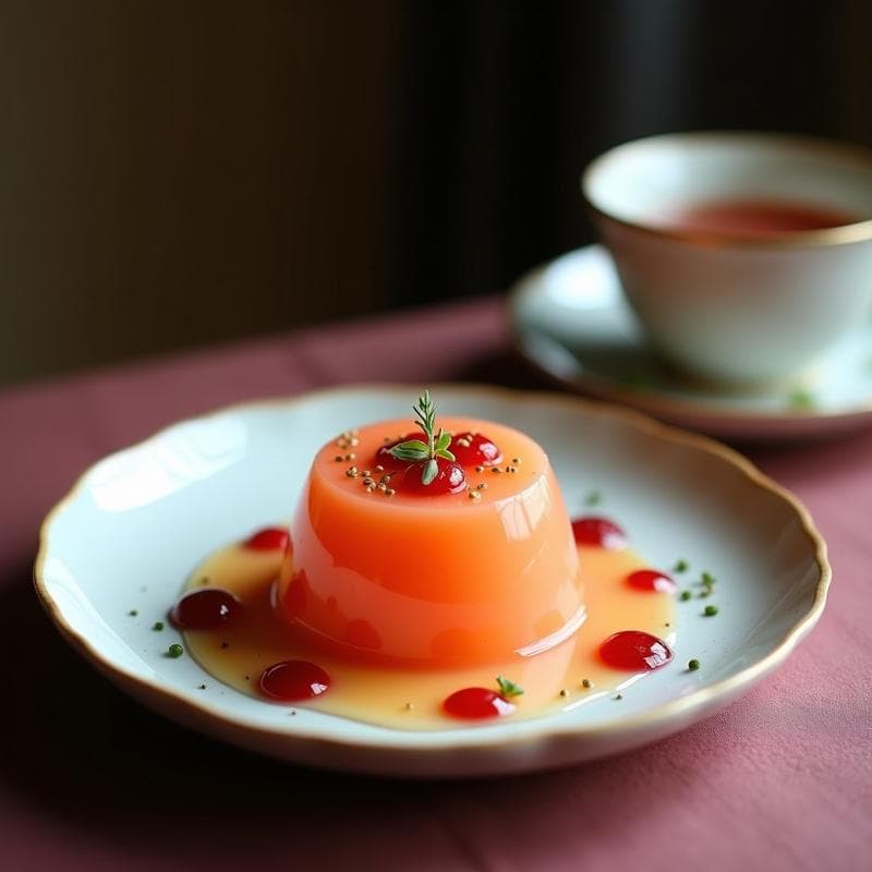 Gelatina de Lychee y Rosa Mosqueta con Topping de Coco: Postre Chino Keto y Sin Azúcar
