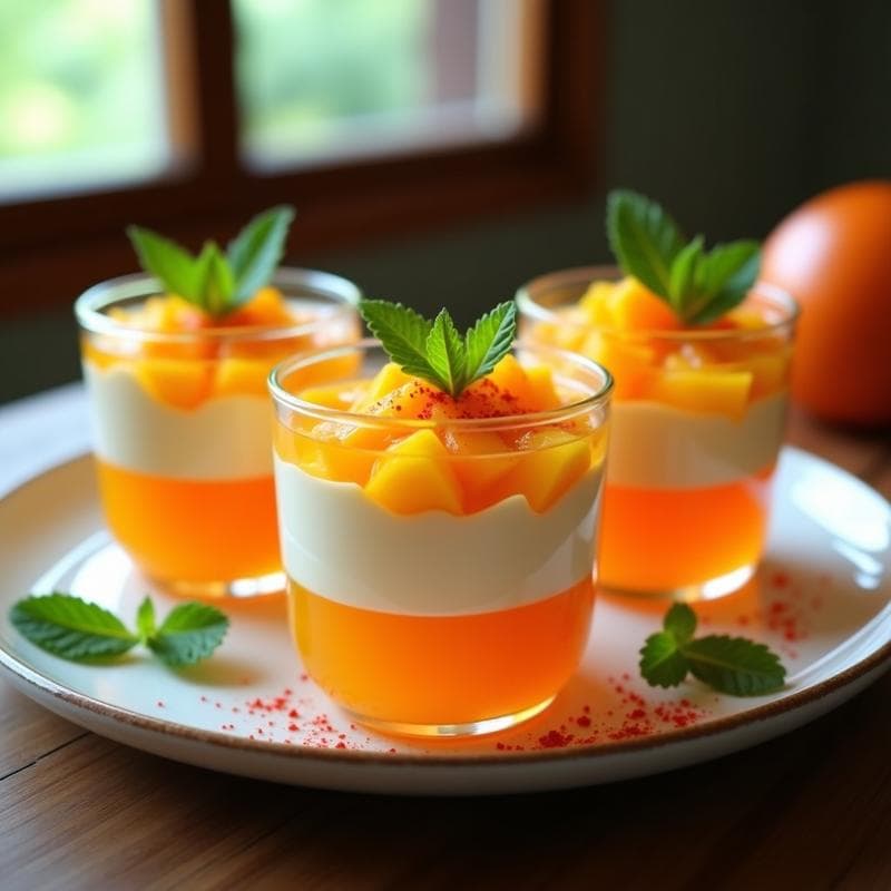 Gelatina de Mango y Chile en Capas: Postre Mexicano Picante y Refrescante