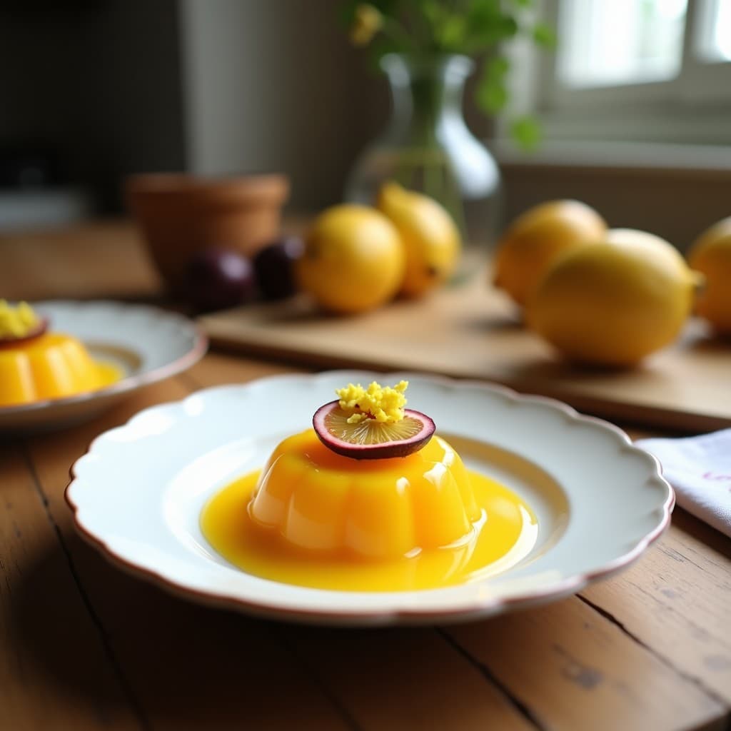 Gelatina de Maracuyá y Aceite de Coco con Virutas de Limón: Postre Keto Refrescante