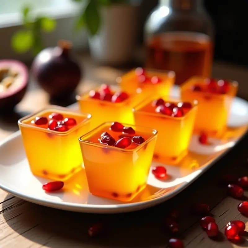 Gelatina de Maracuyá y Agua de Rosas con Semillas de Granada: Postre Persa Sin Gelatina Animal