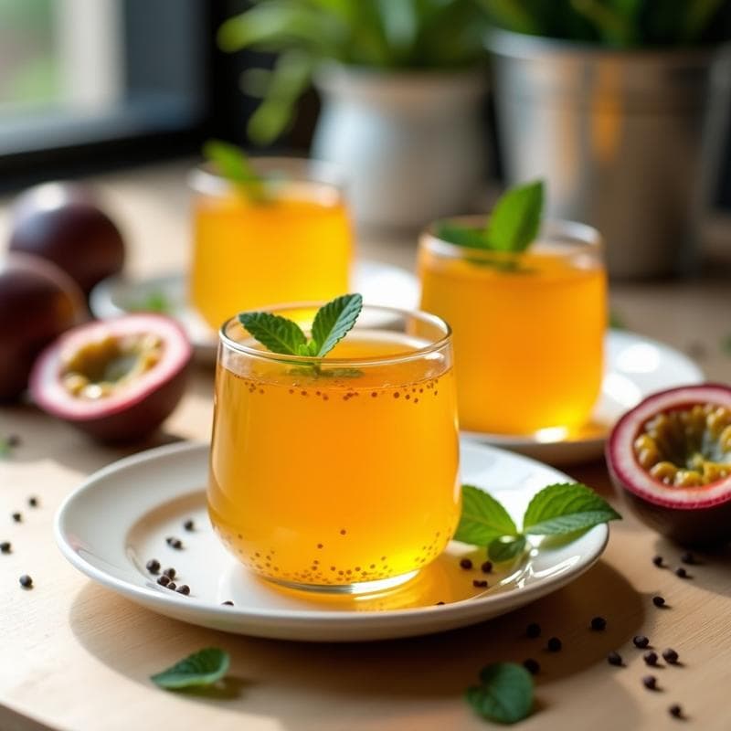 Gelatina de Maracuyá y Chía: Postre Vegano Sin Azúcar y Alto en Omega-3