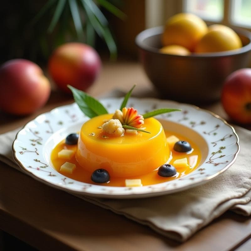 Gelatina de Maracuyá y Coco con Trozos de Fruta Fresca: Postre Brasilero Sin Azúcar