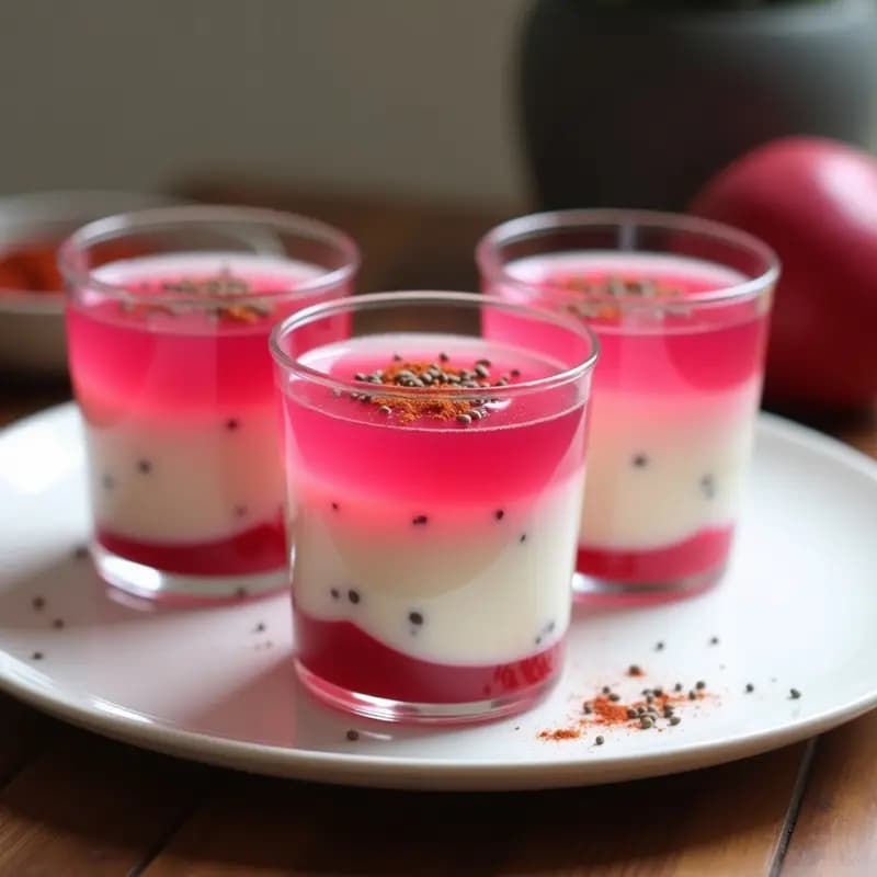 Gelatina de Pitahaya y Chili en Capas: Postre Mexicano Vegano Sin Azúcar