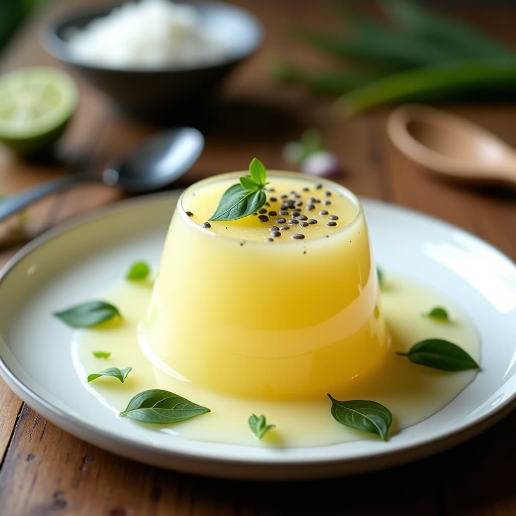 Gelatina de Pitiya con Lemon Grass y Hojitas de Stevia: Postre Tailandés Keto y Sin Azúcar