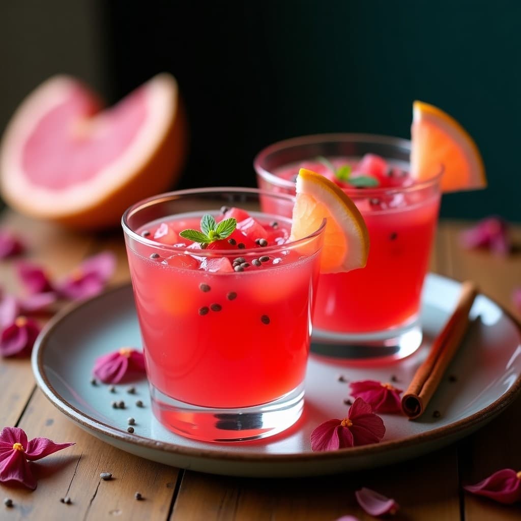 Gelatina de Rosa de Jamaica y Pomelo: Postre Mexicano Vegano con Toque Ácido