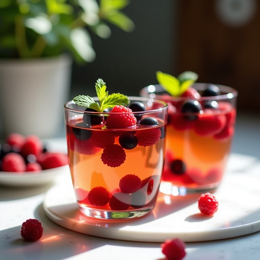 Gelatina de Té Earl Grey con Frutos Rojos: Postre Británico Elegante en 10 Minutos