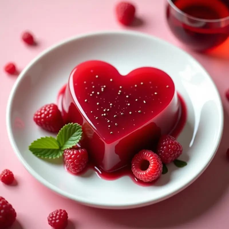 Gelatina de Té de Hibisco y Chía con Forma de Corazón: Postre Valentino Sin Azúcar