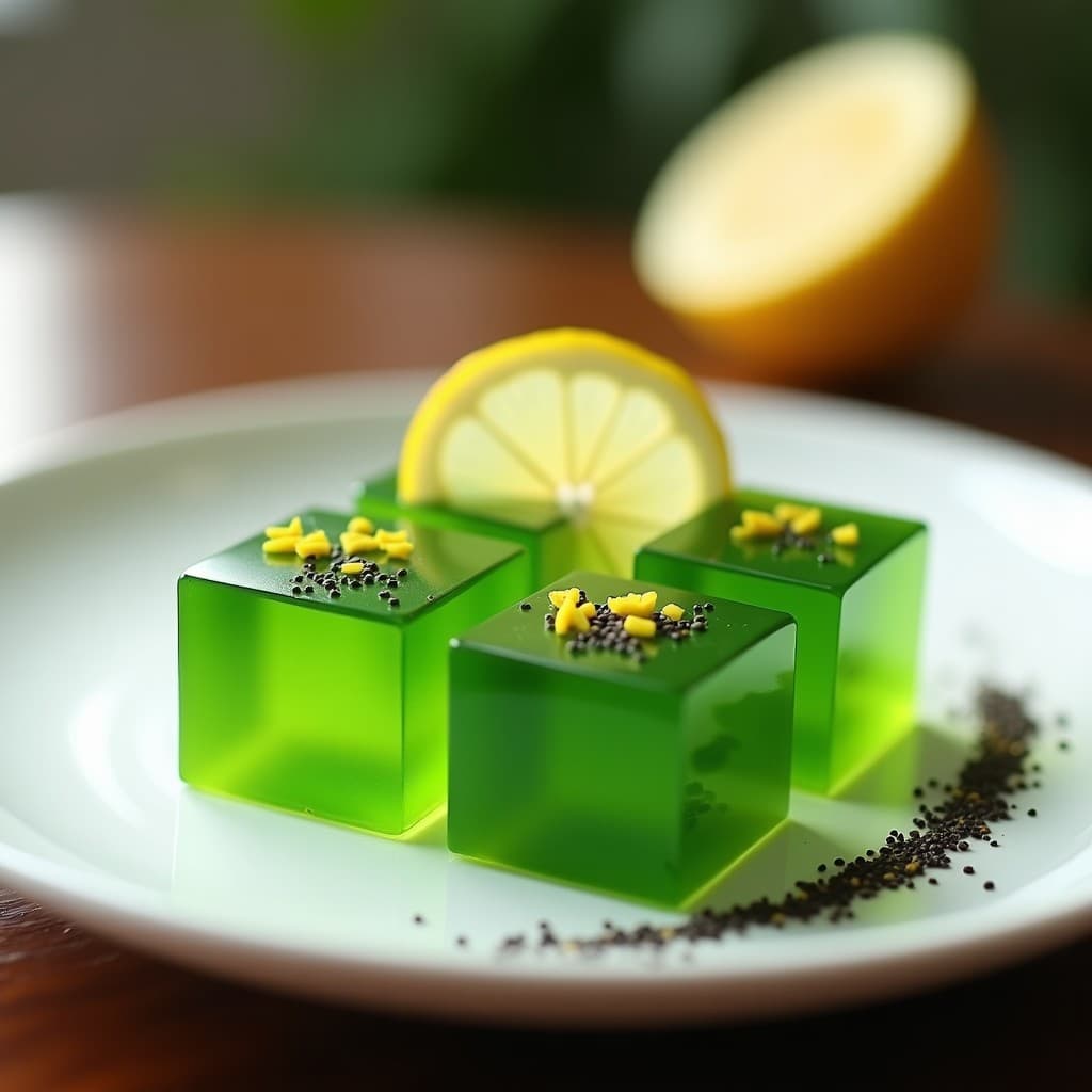 Gelatina de Té Verde y Limón Yuzu: Postre Japonés Keto con Agar-Agar en 3 Ingredientes
