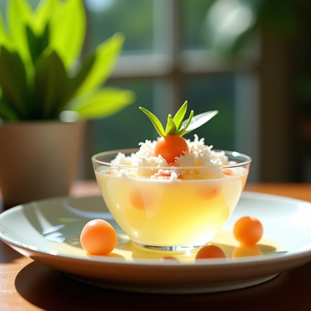 Gelatina de Vino Blanco y Lichi: Postre Sin Azúcar con Agar-Agar y Toque Tailandés