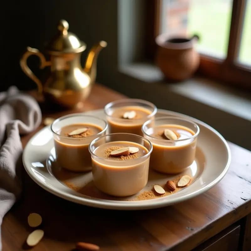 Gelatinas de Café y Cardamomo con Leche de Almendras: Postre Árabe Sin Azúcar