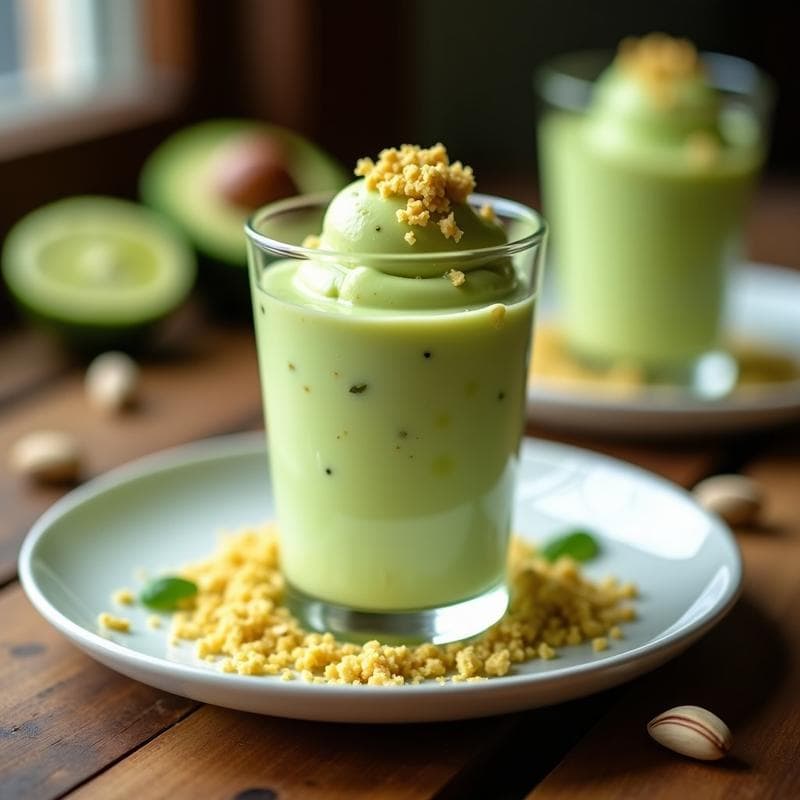 Gelato de Aguacate y Lima con Crumble de Pistacho: Helado Vegano Keto en Thermomix