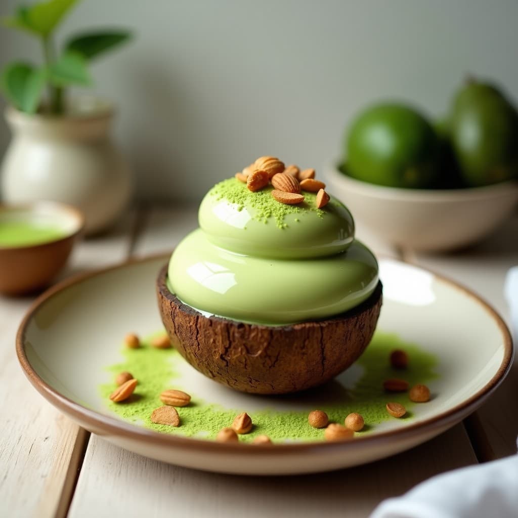 Gelato de Aguacate y Matcha: Postre Vegano Keto con Textura Cremosa