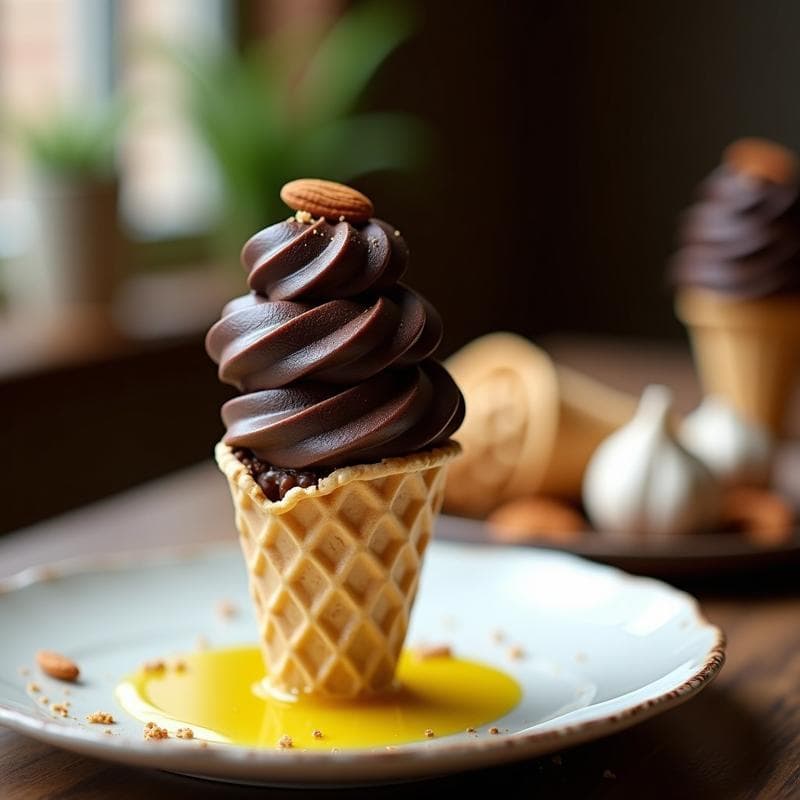 Gelato de Ajo Negro y Aceite de Oliva Virgen Extra: Postre Italiano Innovador y Sin Lactosa