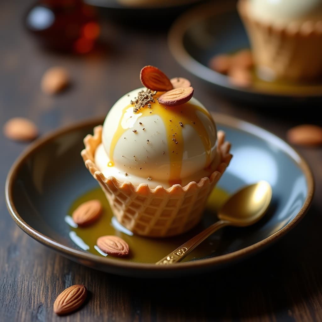 Gelato de Almendras y Miel de Trufa: Postre Italiano Keto Sin Azúcar