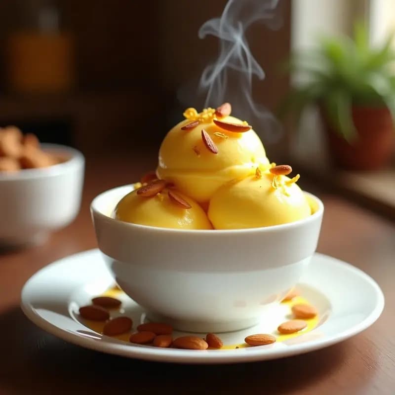 Gelato de Azafrán y Almendras: Helado Italiano Cremoso y Sin Lactosa
