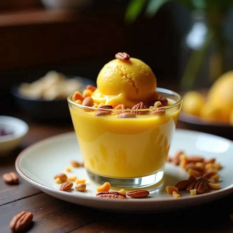 Gelato de Azafrán y Frutos Secos: Postre Italiano Artisanal Sin Lácteos