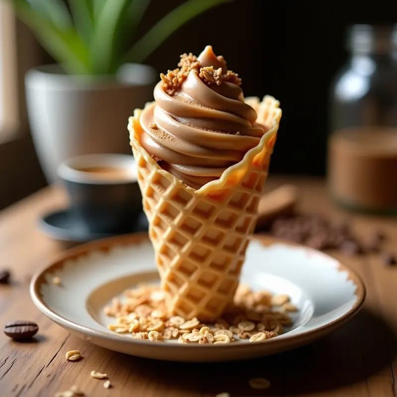 Gelato de Café y Avena Tostada: Postre Italiano Keto y Sin Azúcar