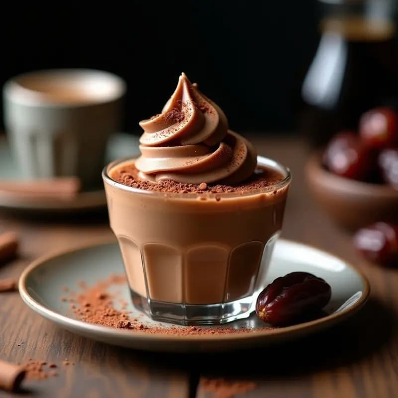 Gelato de Café y Dátiles con Virutas de Chocolate 100%: Helado Vegano Sin Azúcar en 5 Minutos