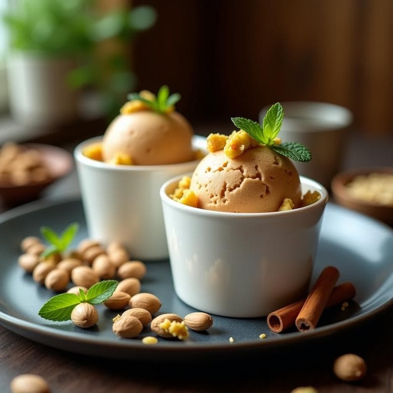 Gelato de Té Chai y Nougat de Pistacho: Postre Vegano Sin Azúcar y Sin Lácteos