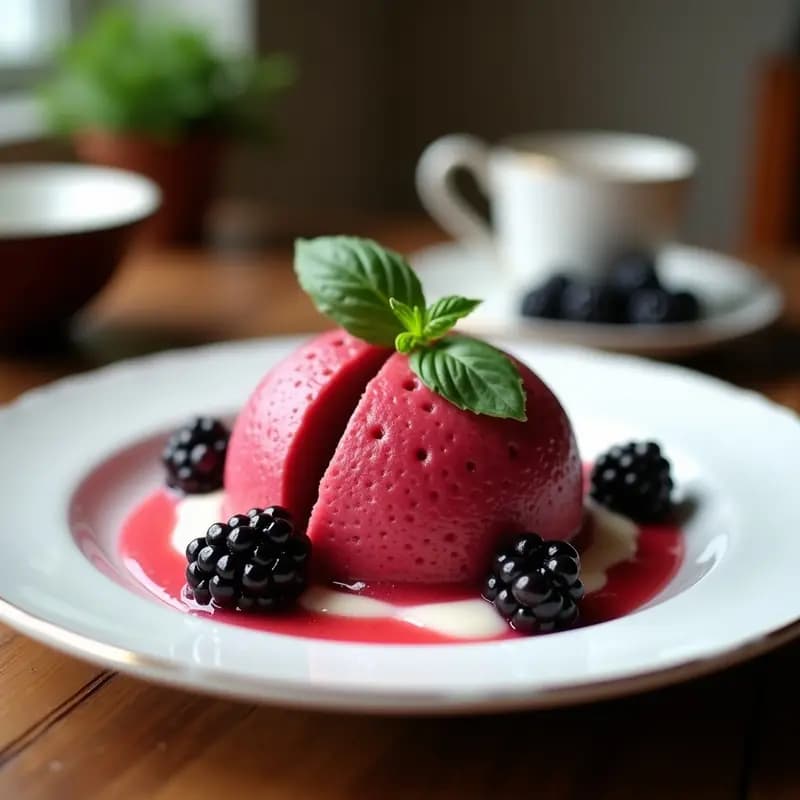 Gelato de Frutos Rojos y Albahaca: Helado Italiano Keto Sin Azúcar con Base de Crema de Coco