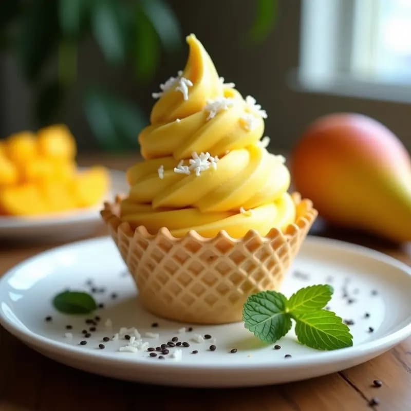 Gelato de Mango y Chía: Helado Italiano Vegano y Sin Lácteos
