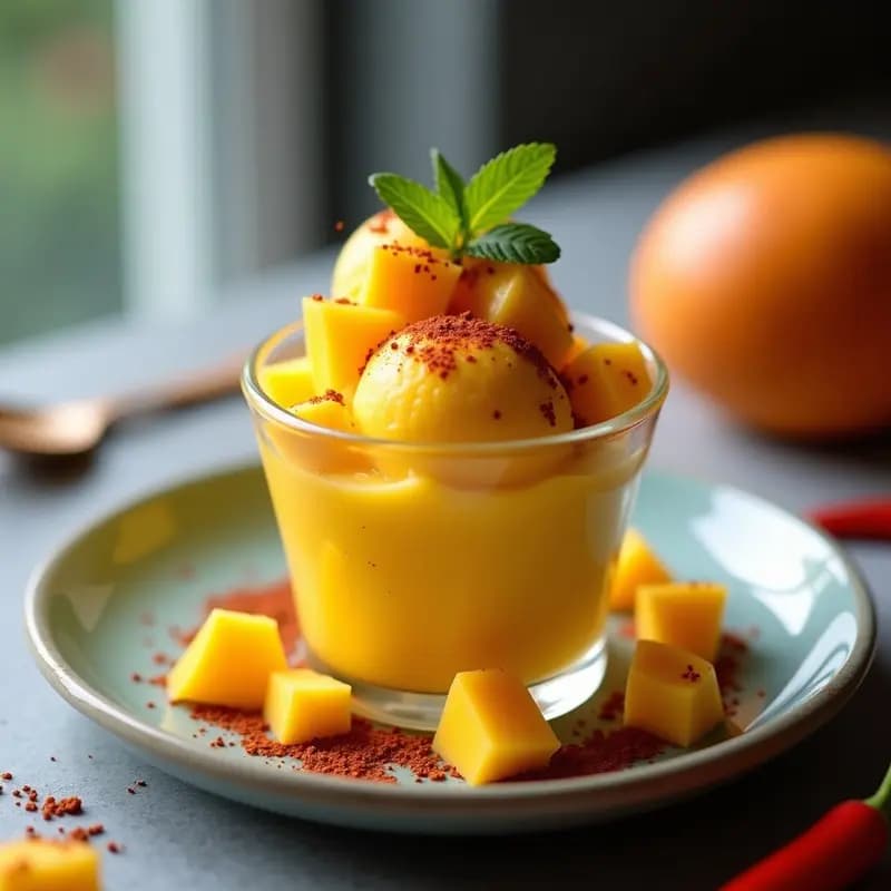 Gelato de Mango y Chile: Helado Italiano Picante y Refrescante en 4 Ingredientes