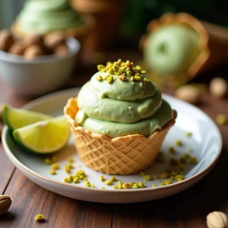 Gelato de Pistacho y Cardamomo: Helado Italiano Vegano Sin Lactosa y Sin Azúcar