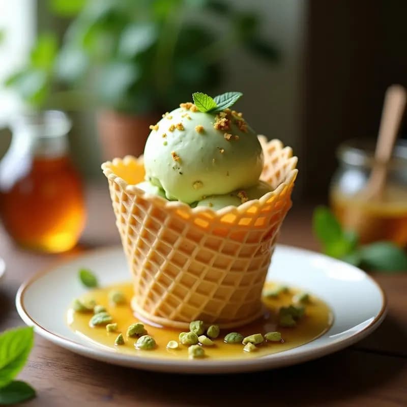 Gelato de Pistacho y Miel: Receta Italiana Cremosa en Casa