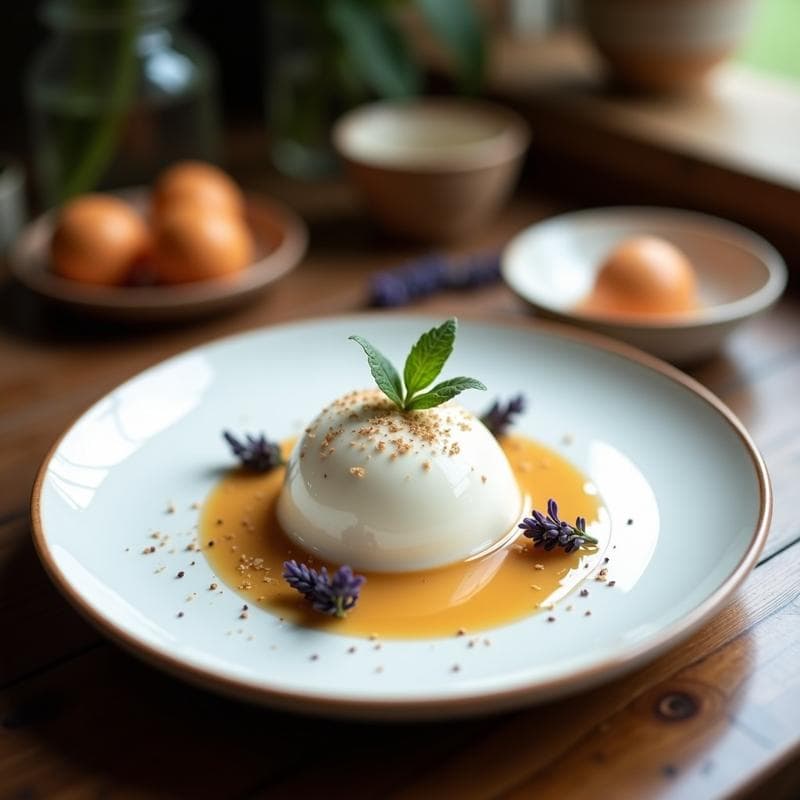 Gelato de Té Blanco y Lavanda: Postre Italiano Sin Azúcar con Base de Leche de Coco