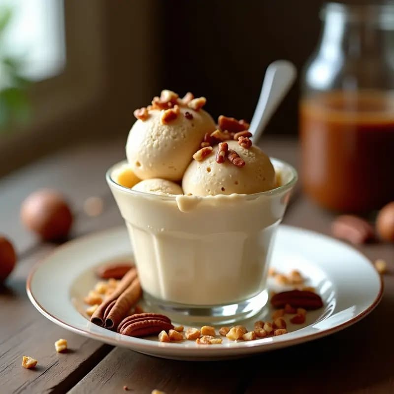 Gelato de Té Chai y Nueces de Pecana: Postre Italiano Sin Lactosa
