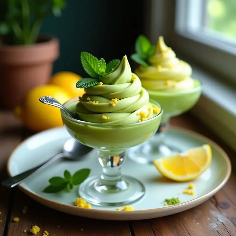 Gelato de Té Verde y Limón: Postre Italiano Vegano y Sin Lactosa en Heladera