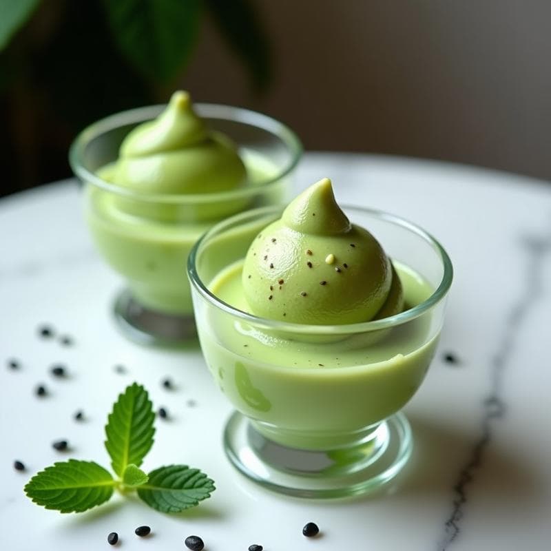 Gelato de Té Verde y Wasabi: Postre Japonés Sin Azúcar con Toque Picante