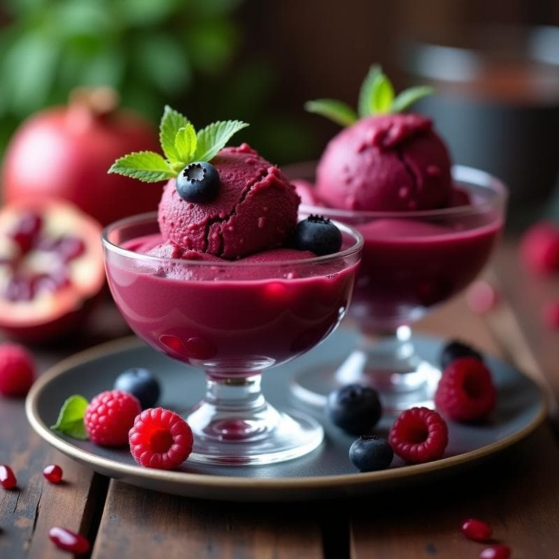 Gelato de Vino Tinto y Frutos Rojos: Postre Italiano Sin Lácteos