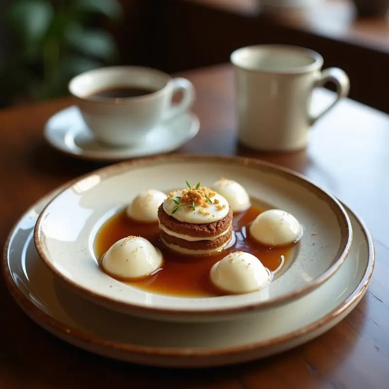 Gelée de Café de Cascara y Cardamomo con Capas de Coco: Postre Lábano Sin Azúcar en Thermomix