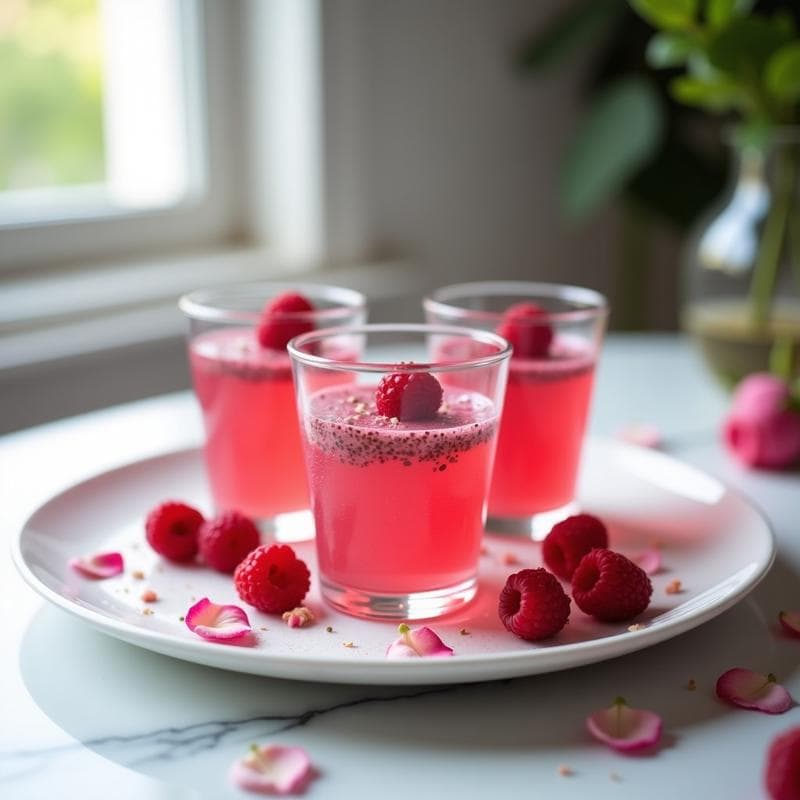 Gelée de Frambuesa y Chía con Agua de Rosas: Postre Vegano y Sin Azúcar para Tupper