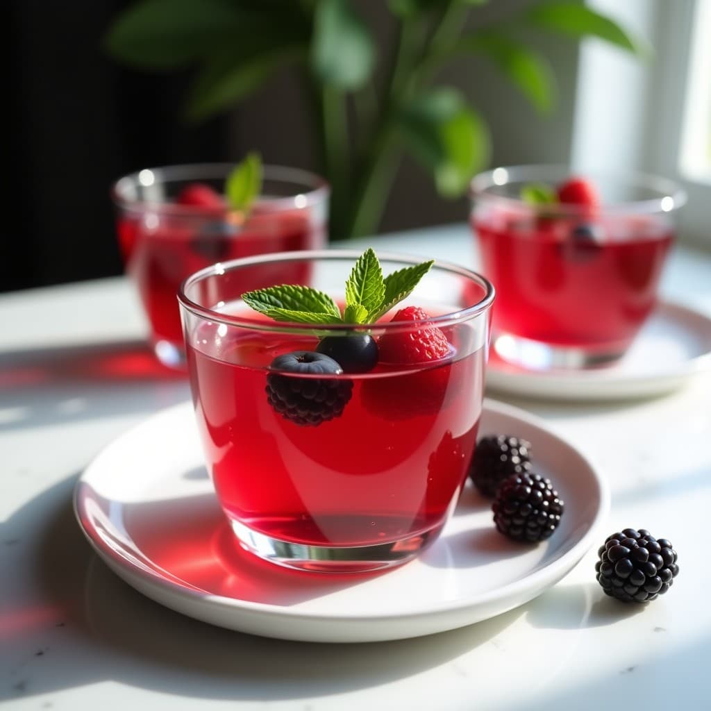 Gelée de Frutos Rojos con Agar-Agar y Menta: Postre Vegano Refrescante Sin Azúcar
