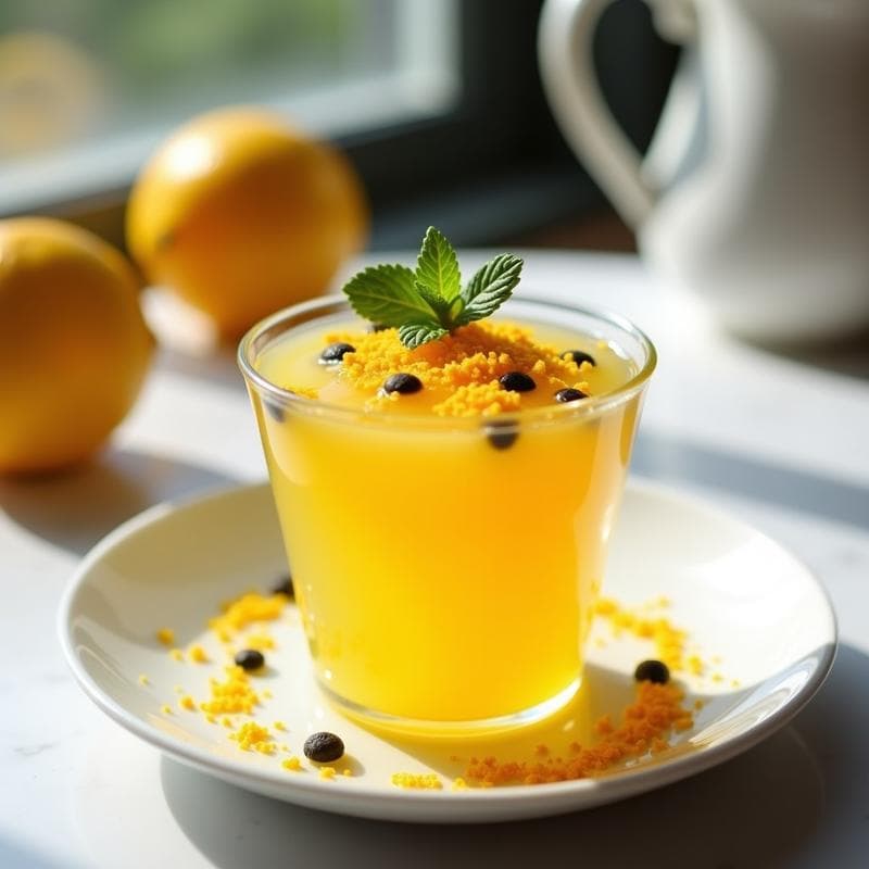 Gelée de Limón y Cúrcuma con Semillas de Chía: Postre Ayurvédico Detox Sin Azúcar