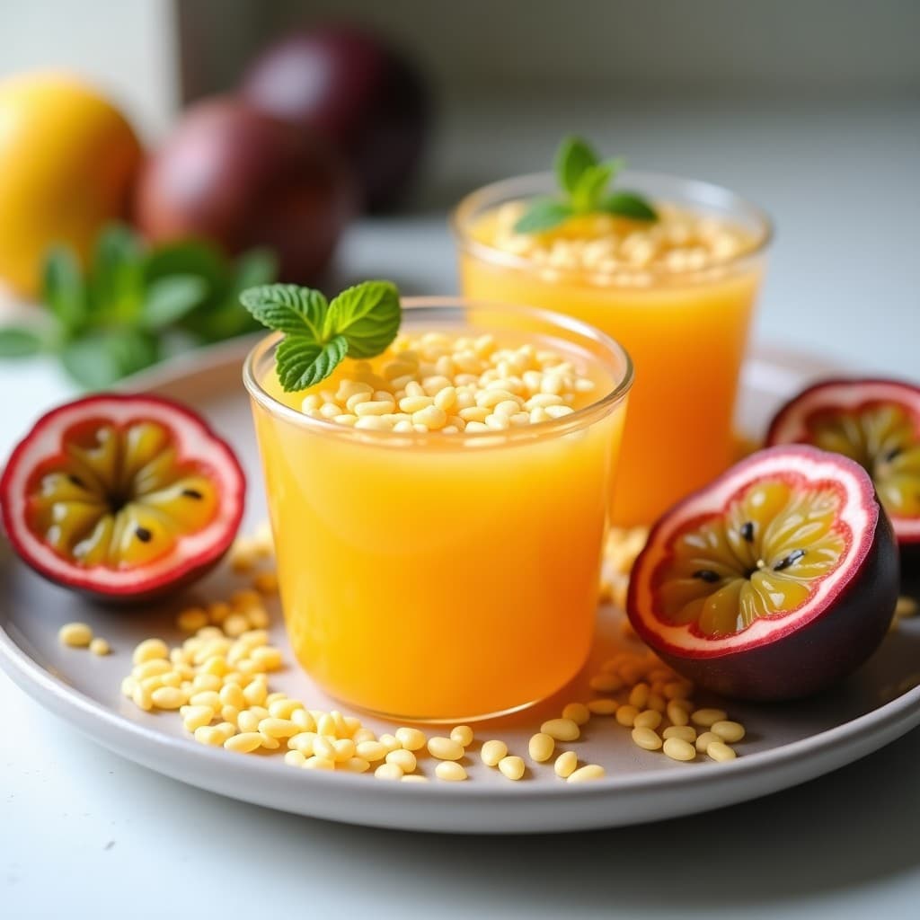 Gelée de Maracuyá y Aloe Vera con Crujiente de Semillas de Amapola: Postre Detox y Sin Horno