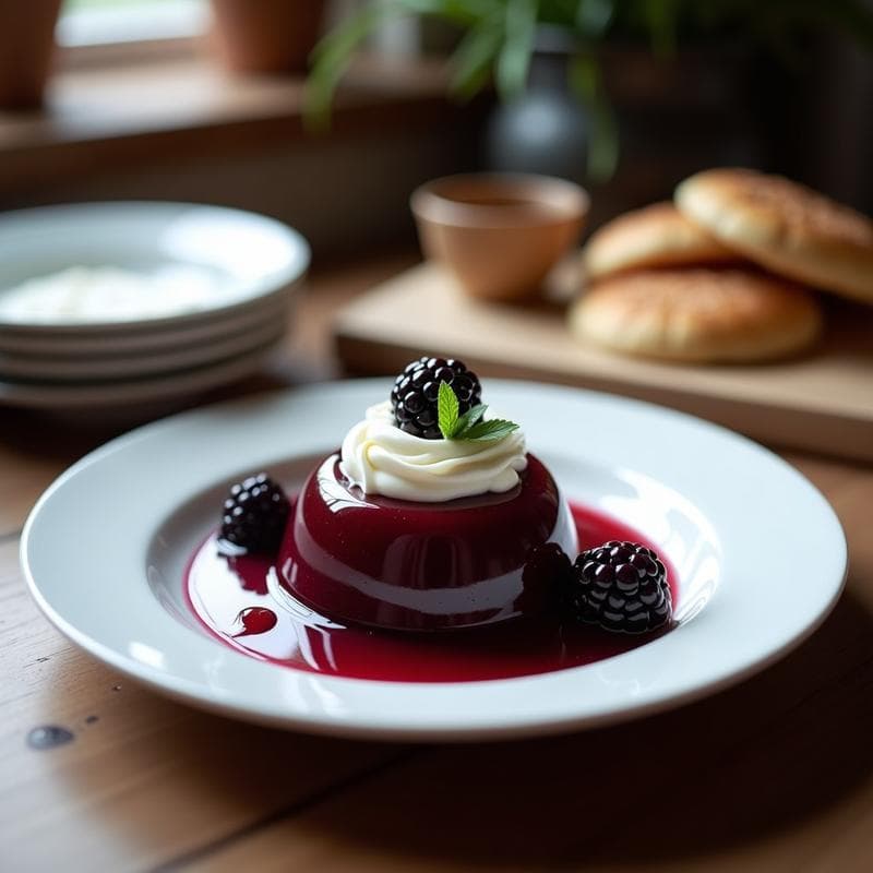 Gelée de Zarzamora y Jengibre con Crema de Coco: Postre Vegano Sin Azúcar y Antiinflamatorio