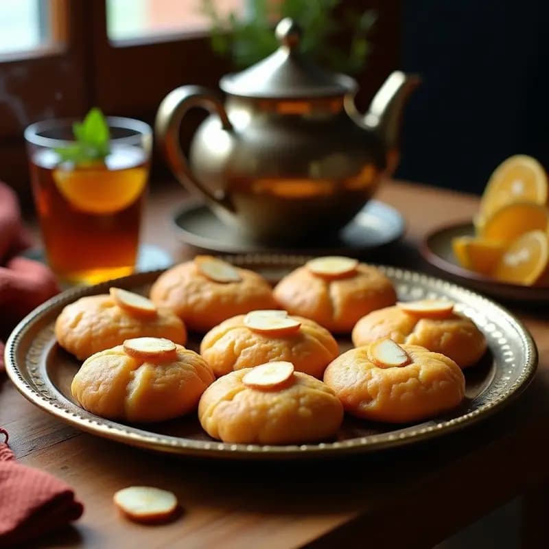 Ghoriba Marroquí con Almendras y Agua de Azahar: Galletas Mantecosas Sin Harina