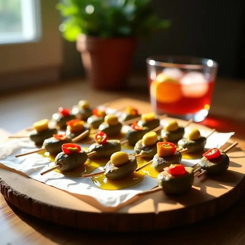 Gildas de anchoas, guindilla y aceitunas: Tapa vasca fácil para acompañar el vermú