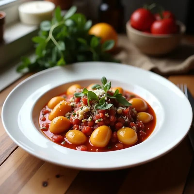 Gnocchi de Batata Morada con Salsa de Gorgonzola y Nueces: Receta Italiana Gourmet
