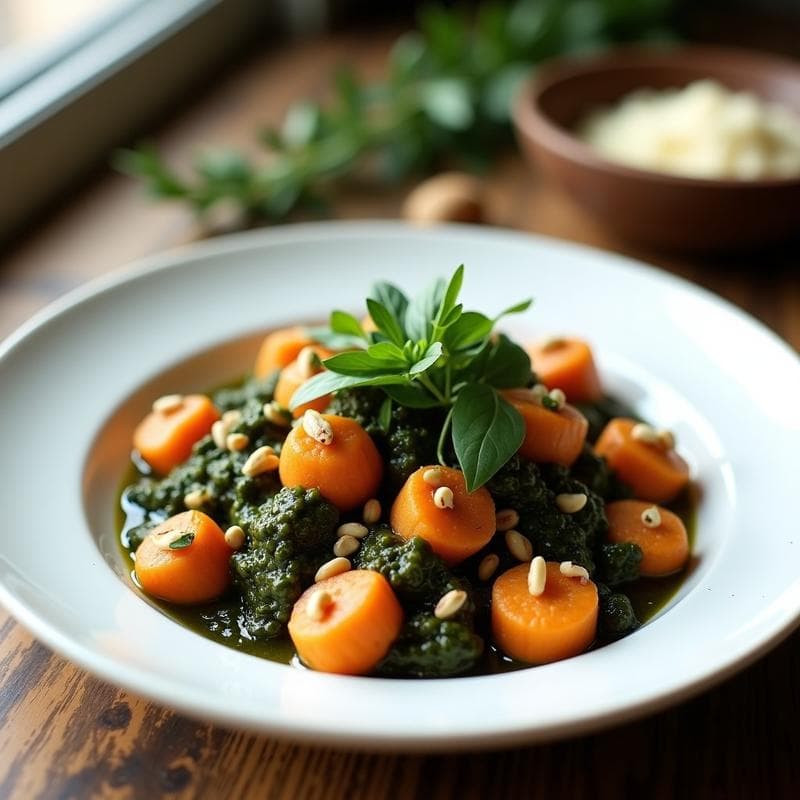 Gnocchi de Batata Morada con Pesto de Rúcula: Receta Italiana Keto Sin Harina en 25 Minutos