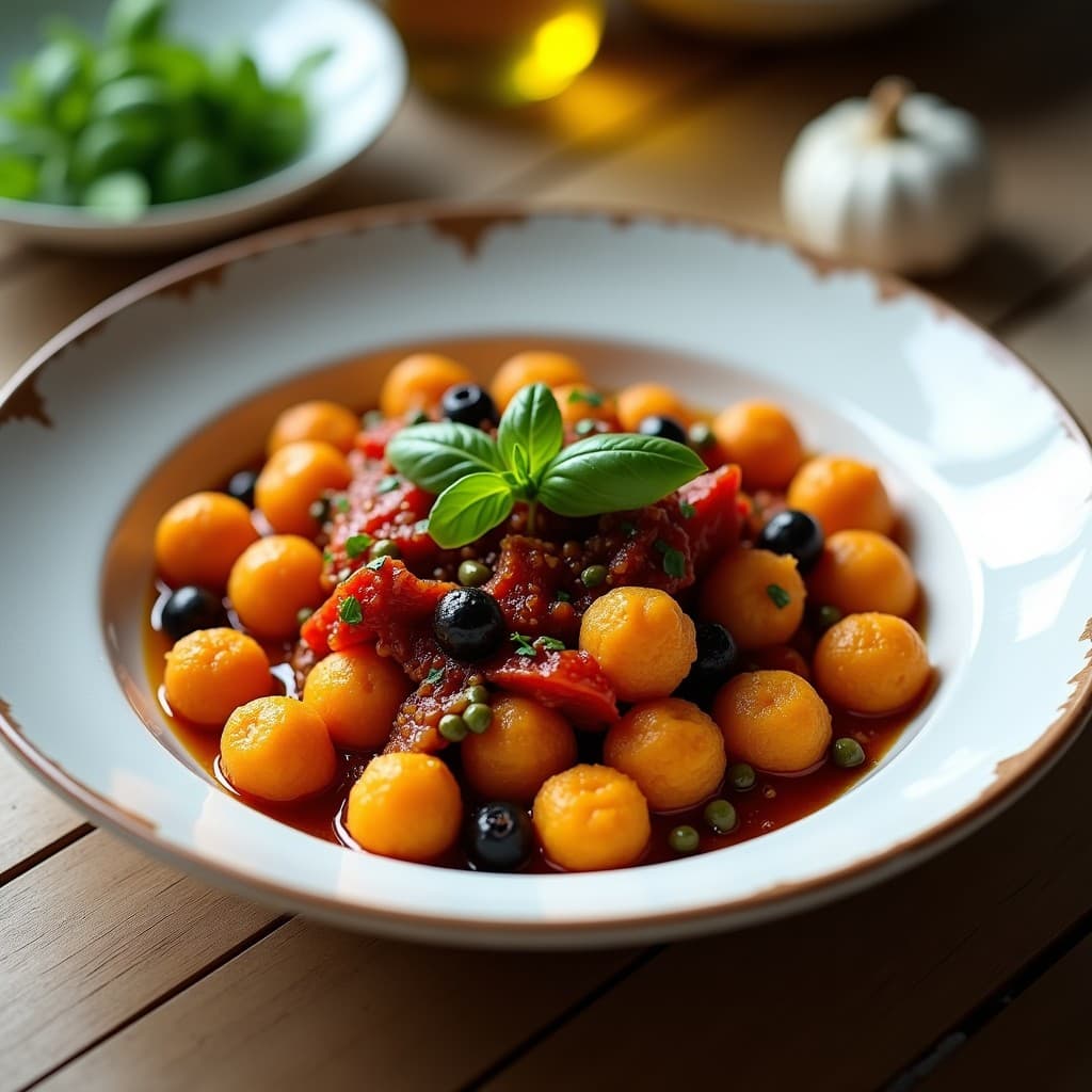 Gnocchi de Boniato y Quinoa con Salsa de pesquisa y Albahaca: Receta Vegana y Sin Gluten