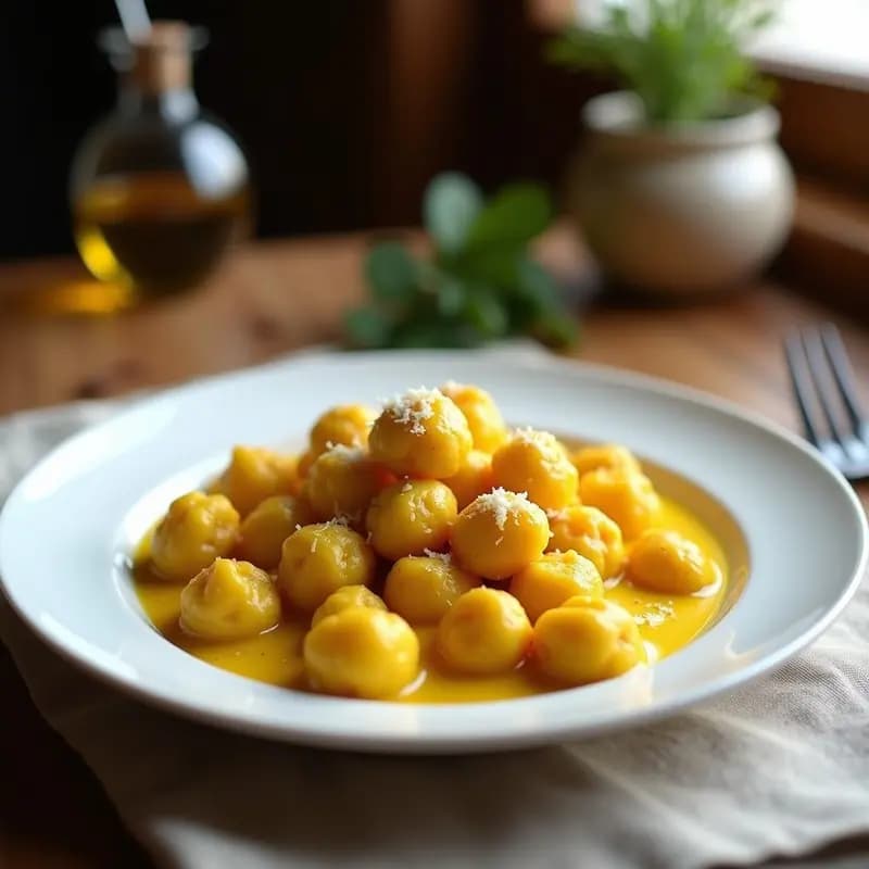 Gnocchi de Coliflor y Cúrcuma con Salsa de Azafrán: Receta Keto en Airfryer sin Harina