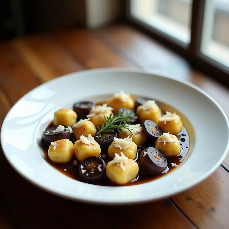 Gnocchi de Coliflor y Ñame con Salsa de Trompeta de la Muerte: Receta Italiana Low Carb en Airfryer